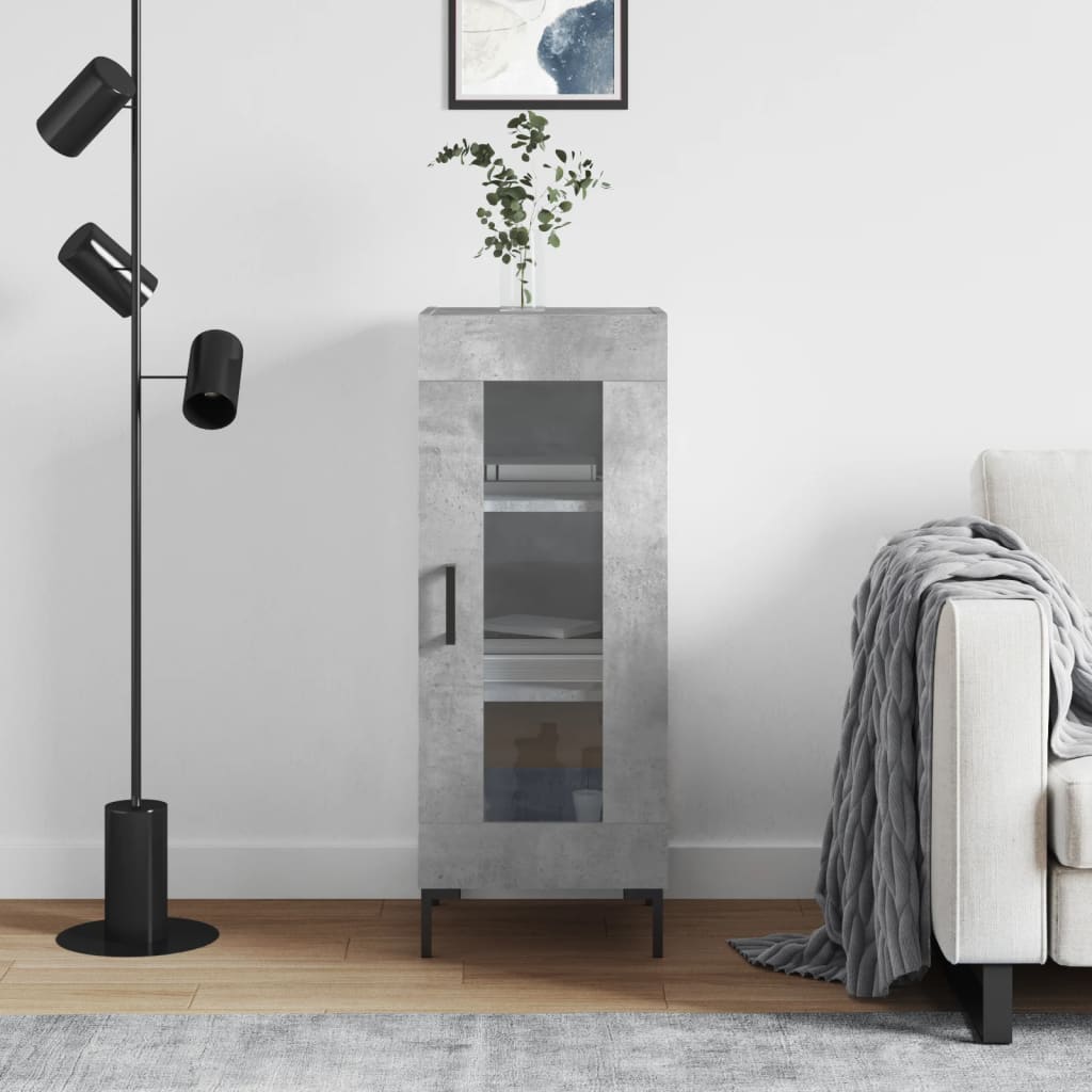 vidaXL Komoda betónovo sivá 34,5x34x90 cm spracované drevo