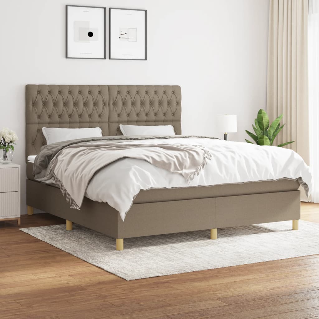 vidaXL Posteľný rám boxspring s matracom sivohned 180x200 cm látka