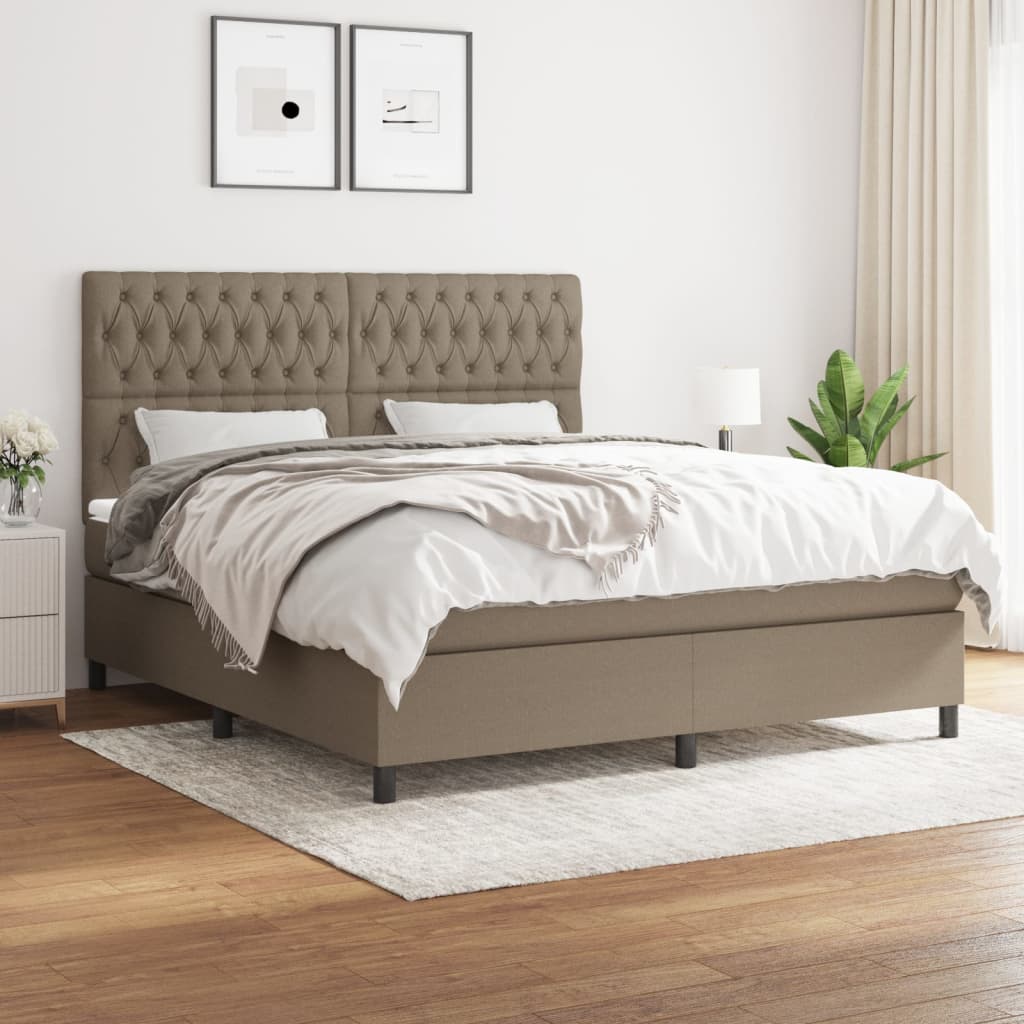 vidaXL Posteľný rám boxspring s matracom sivohned 180x200 cm látka