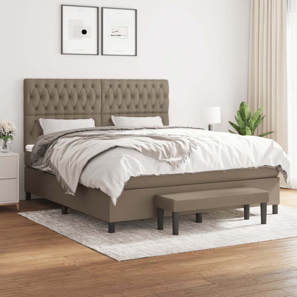 vidaXL Posteľný rám boxspring s matracom sivohned 180x200 cm látka