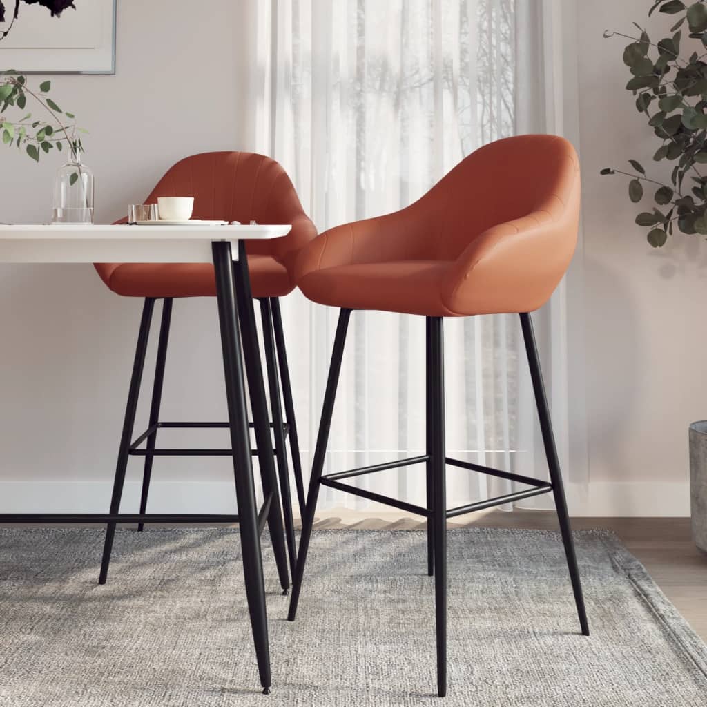 vidaXL Barové stoličky 2 ks bledohnedé umelá koža