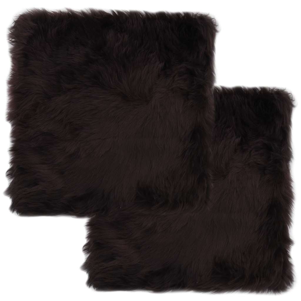 vidaXL Podsedáky na stoličky 2 ks hnedé 40 x 40 cm pravá ovčia kožušina