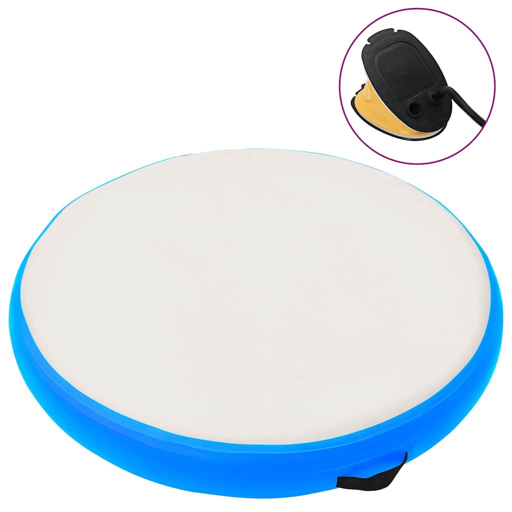 vidaXL Nafukovací gymnastický matrac s pumpou 100x100x20 cm PVC modrý