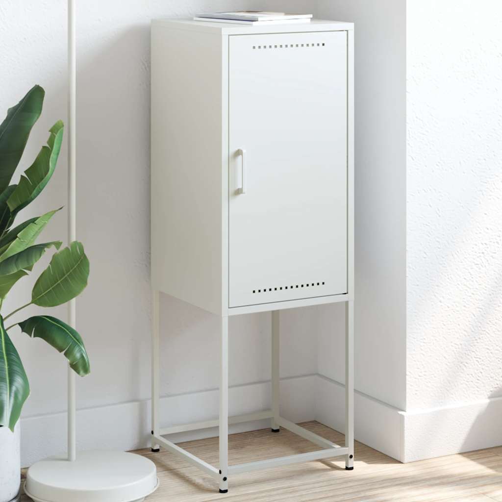 vidaXL Vysoká skrinka biela 36x39x107 cm oceľ