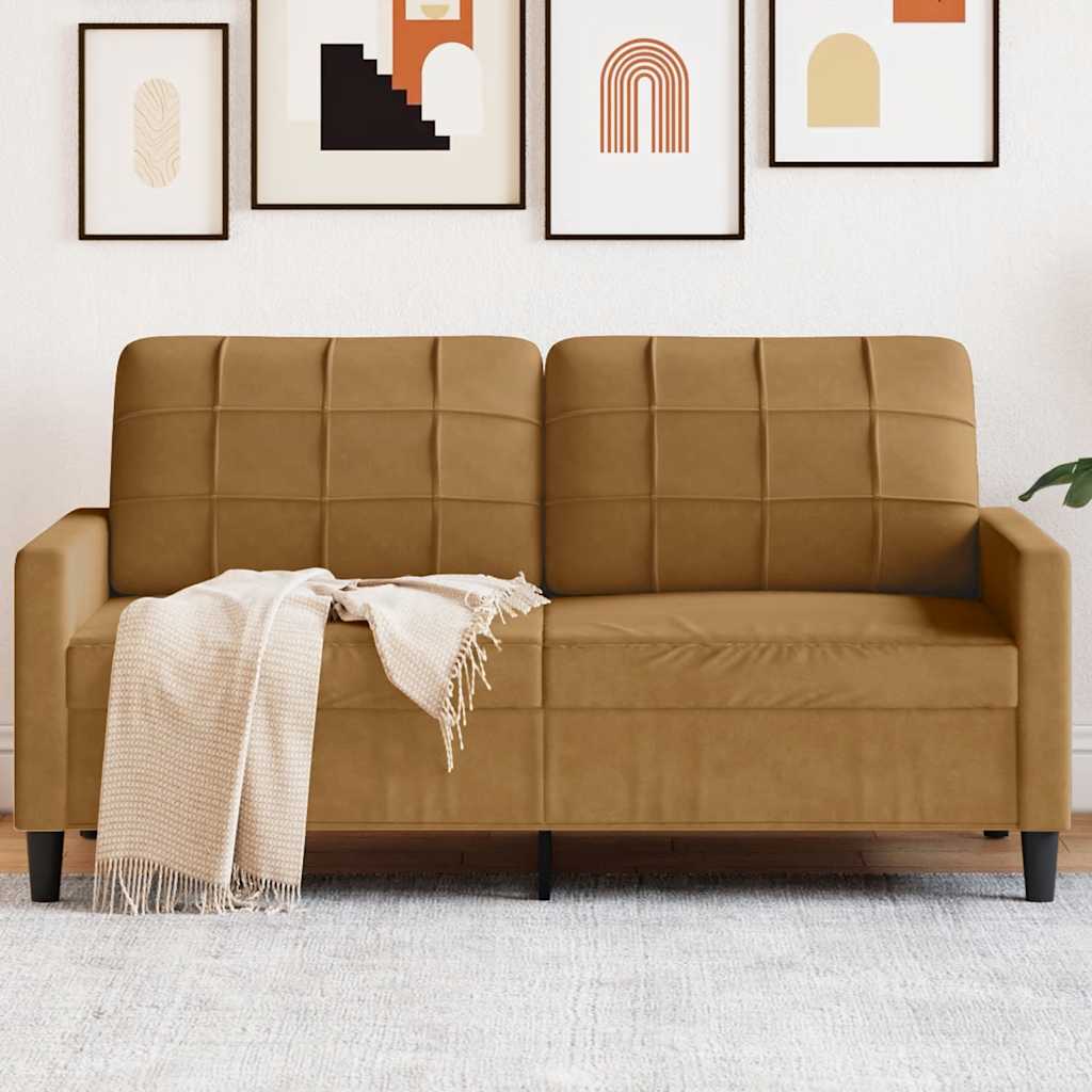 vidaXL 2-miestna pohovka hnedá 140 cm zamat