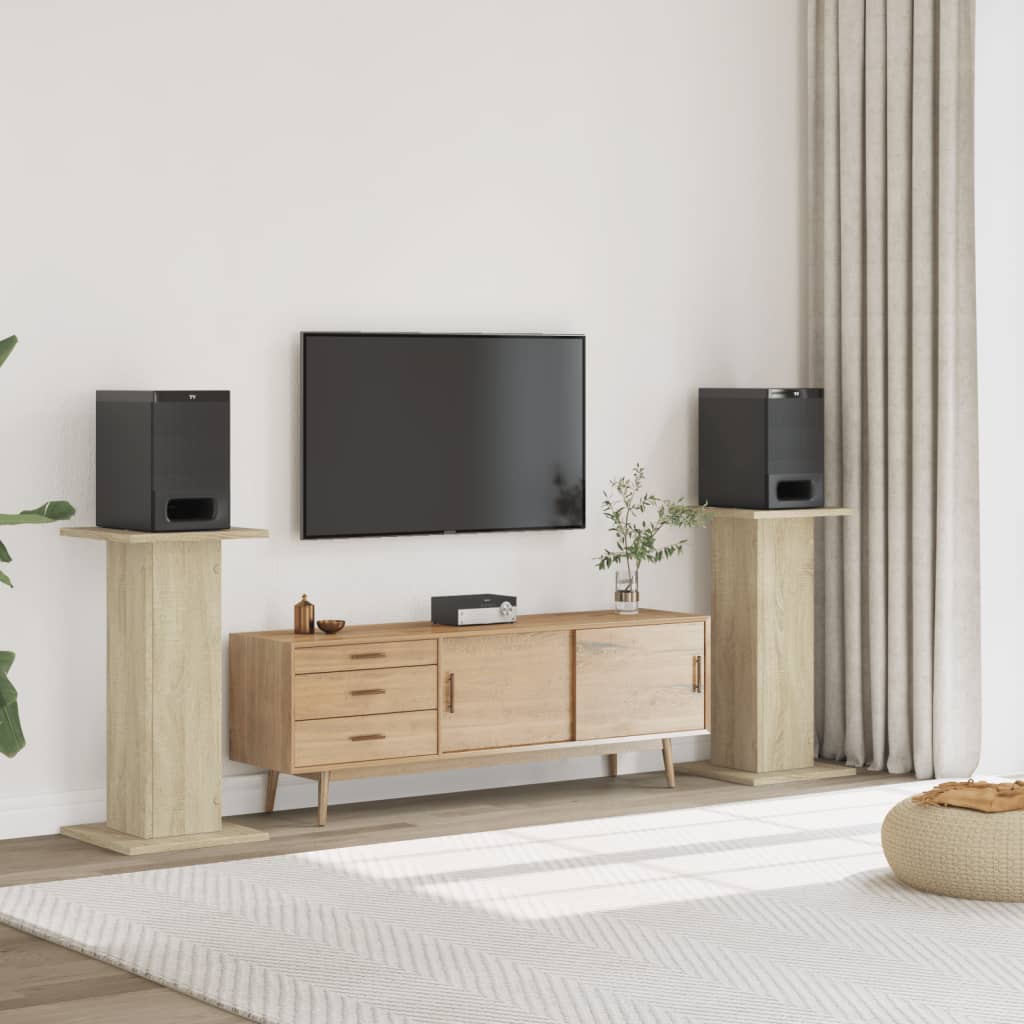 vidaXL Stojany na reproduktor 2ks dub sonoma 30x30x80 cm kompoz. drevo