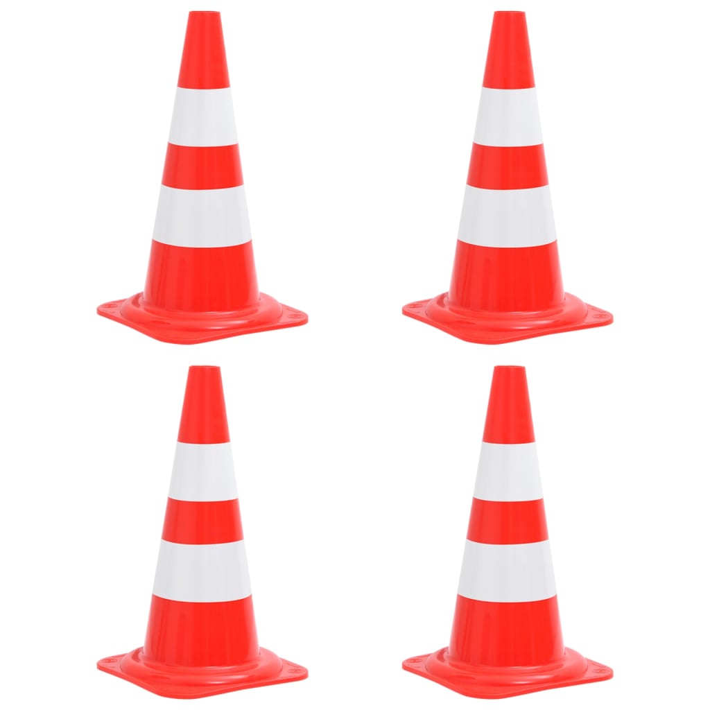 vidaXL Reflexné dopravné kužele 4 ks červeno-biele 50 cm