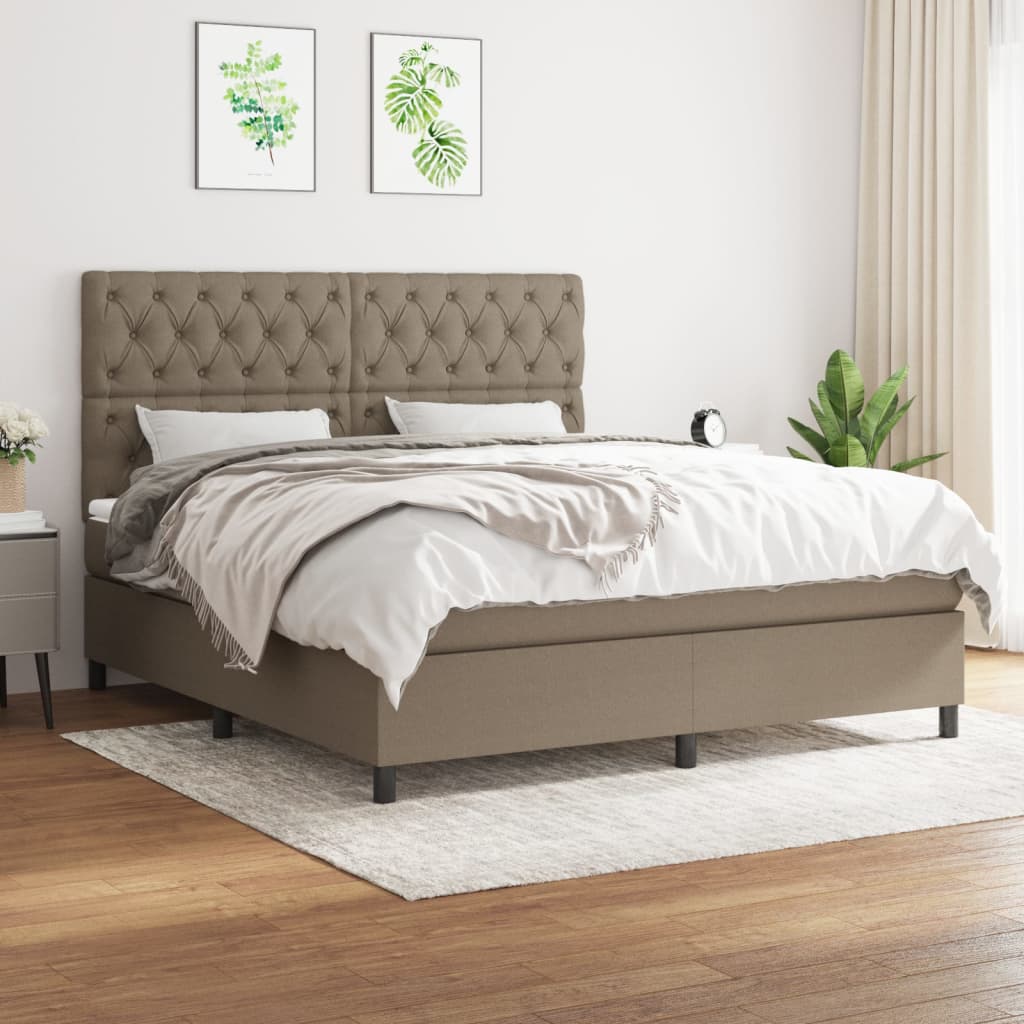 vidaXL Posteľný rám boxspring s matracom sivohned 160x200 cm látka