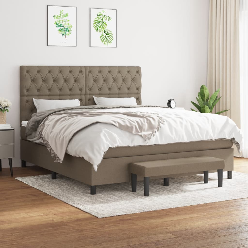 vidaXL Posteľný rám boxspring s matracom sivohned 160x200 cm látka