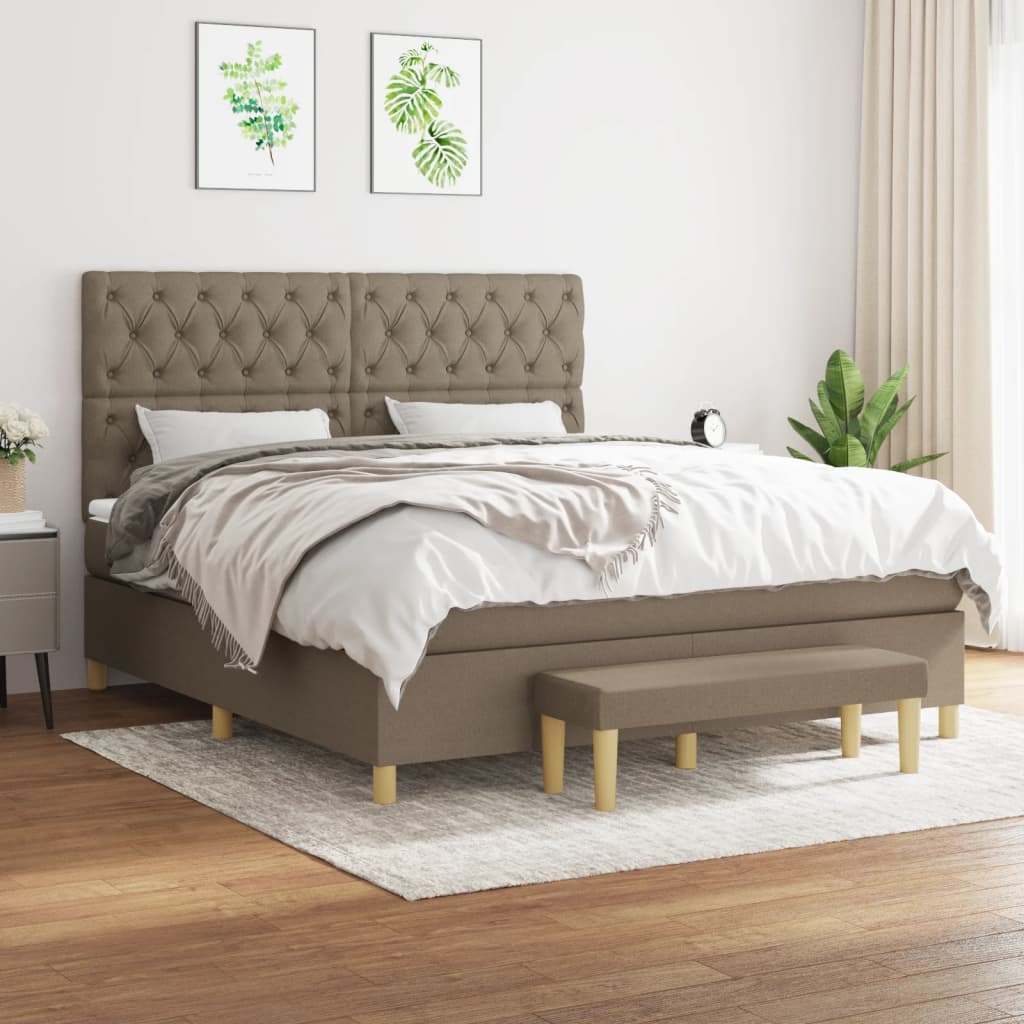 vidaXL Posteľný rám boxspring s matracom sivohned 160x200 cm látka