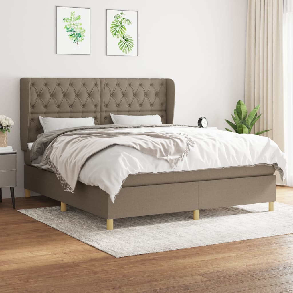 vidaXL Posteľný rám boxspring s matracom sivohned 160x200 cm látka