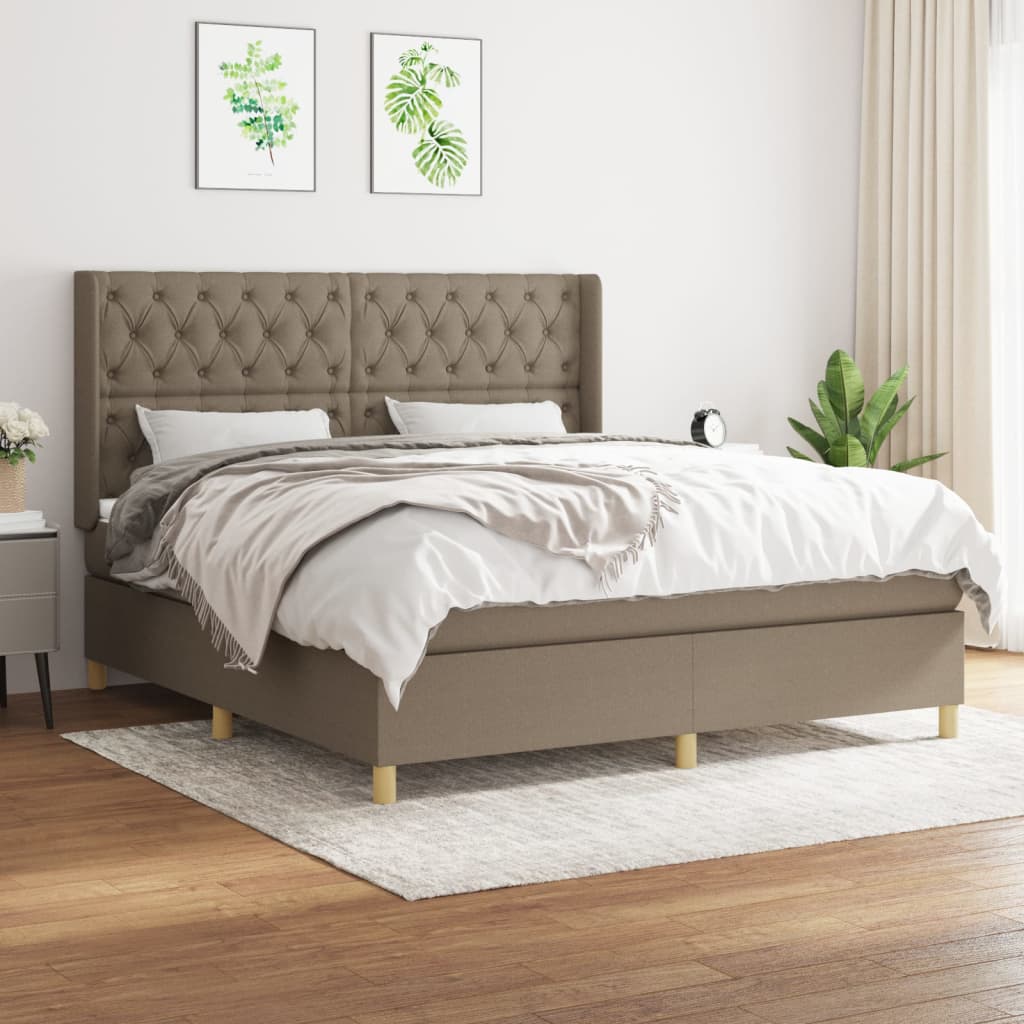 vidaXL Posteľný rám boxspring s matracom sivohned 160x200 cm látka