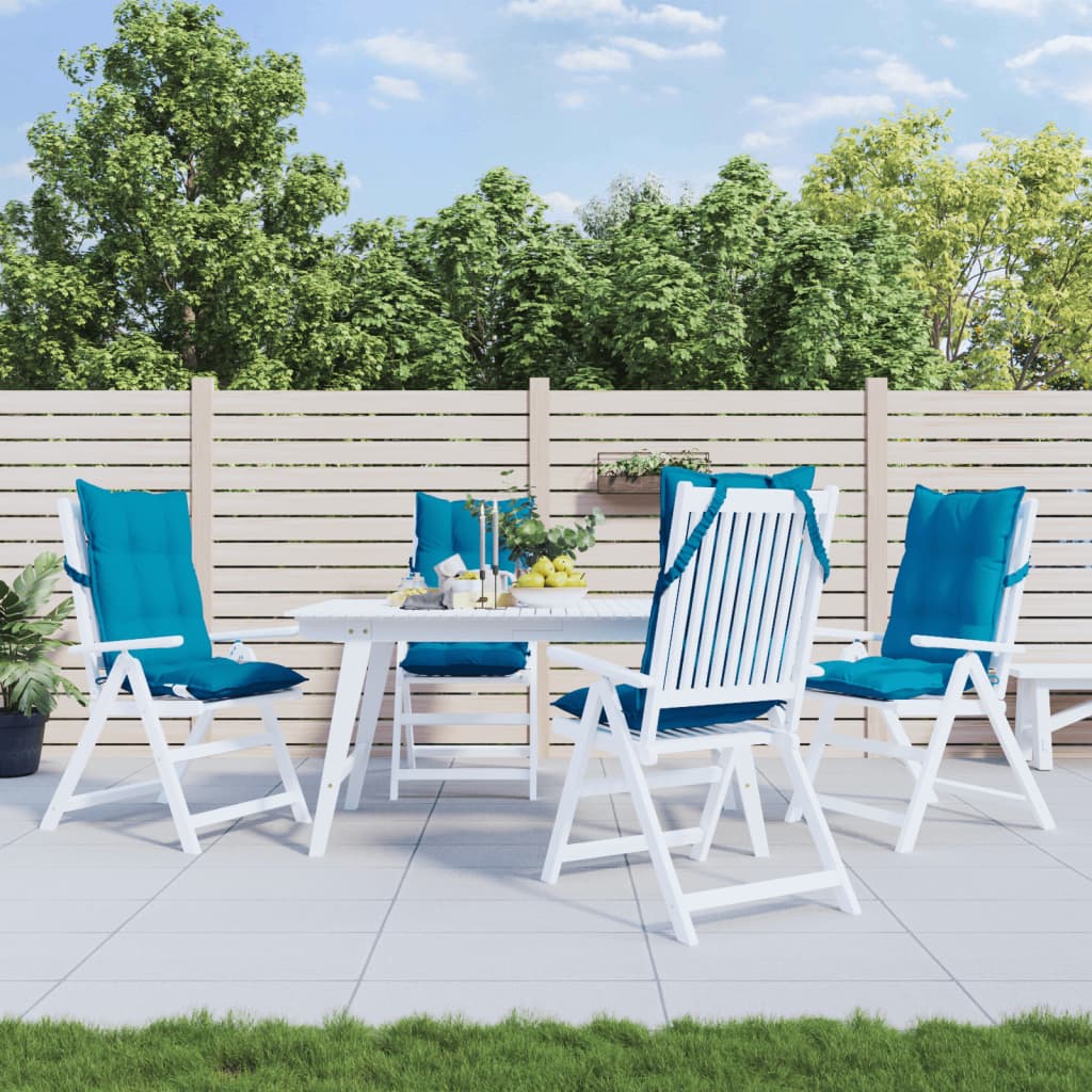 vidaXL Podušky na stoličky s vysokým operadlom 4 ks bledomodré látka