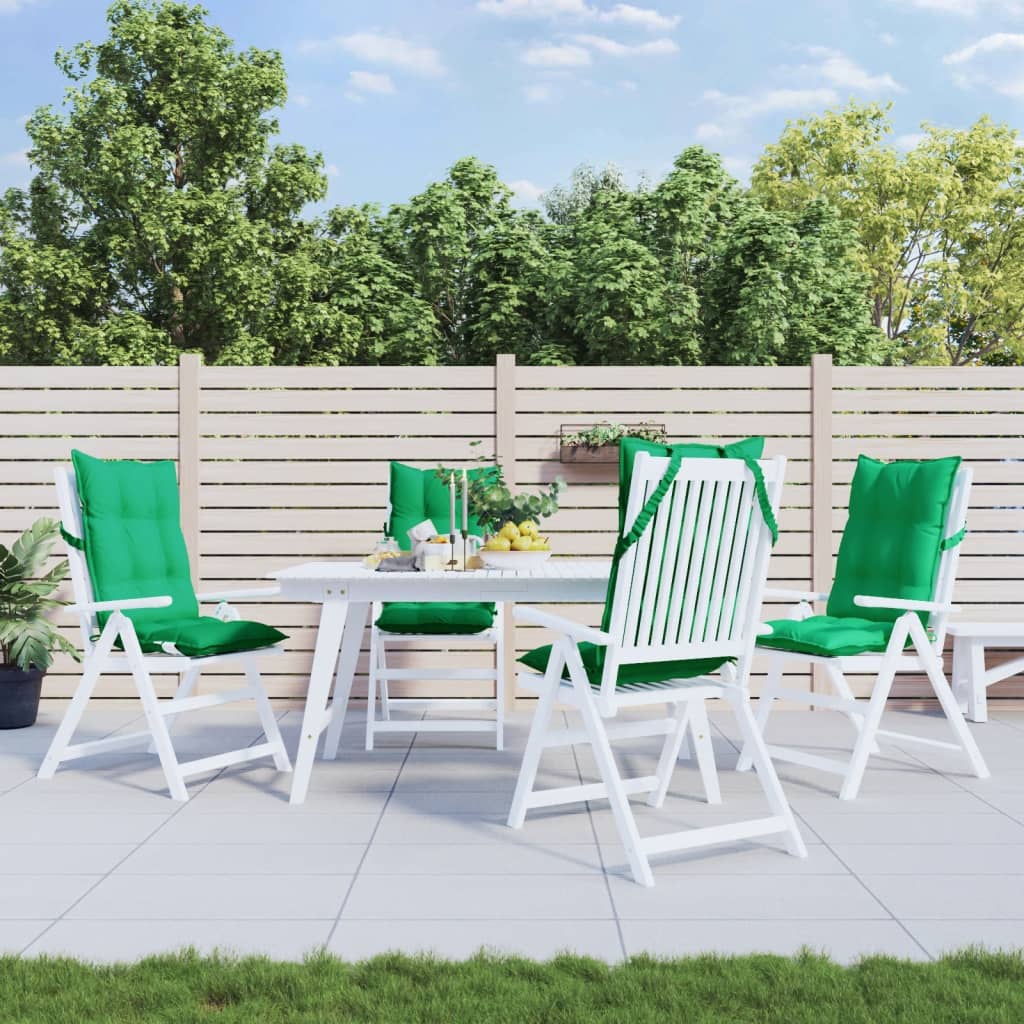 vidaXL Podušky na stoličky s vysokým operadlom 4 ks zelené látka