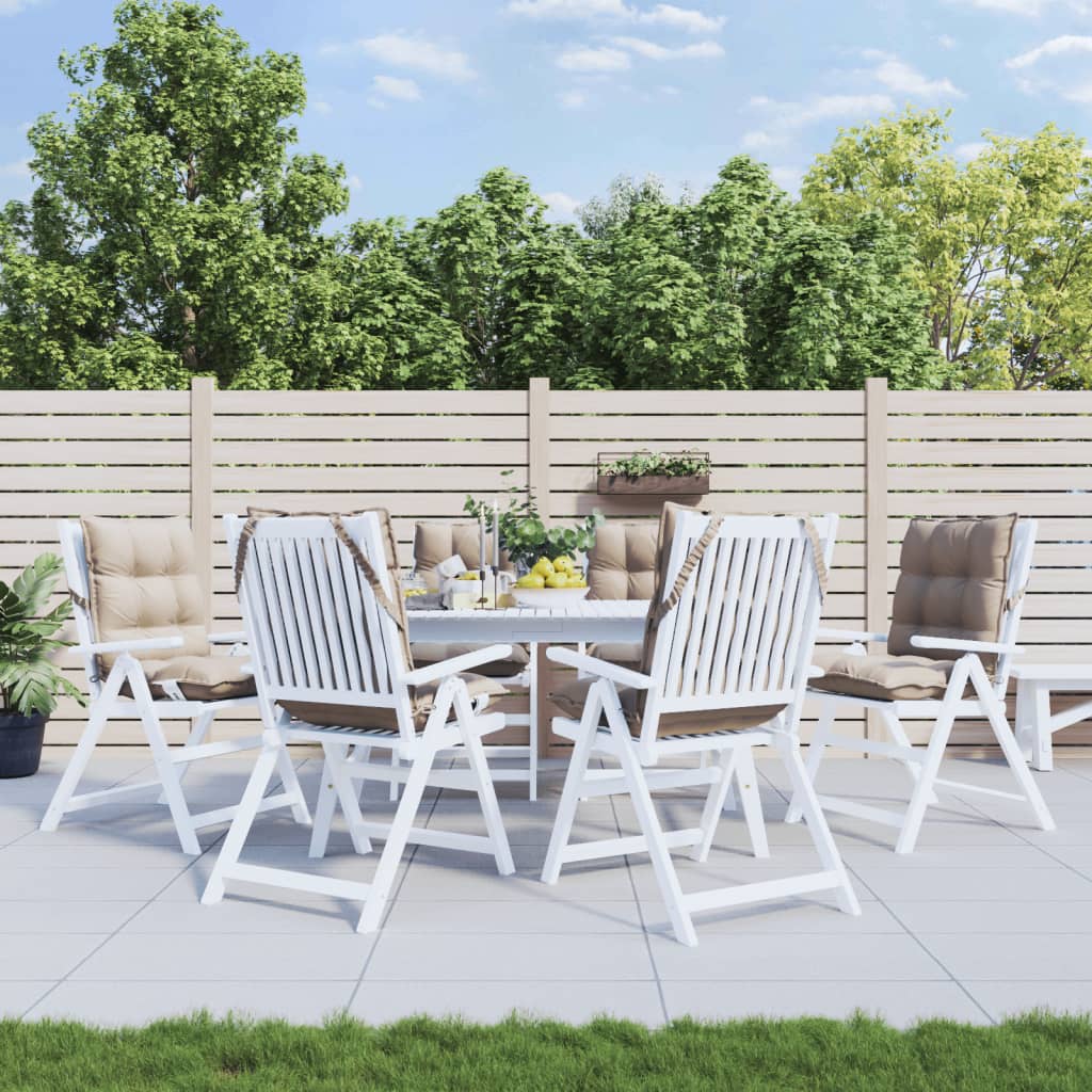 vidaXL Podložky na stoličky nízke operadlo 6 ks sivohnedé látka