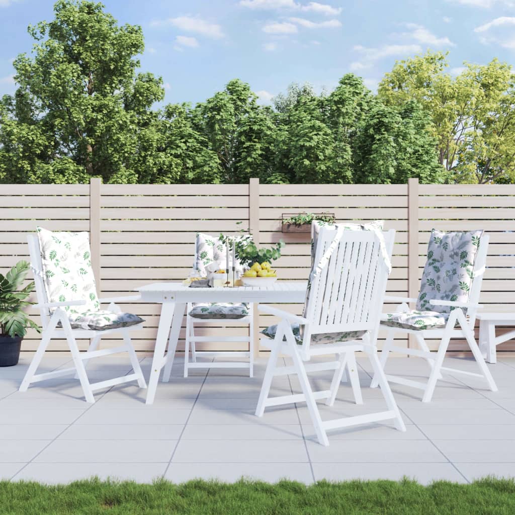 vidaXL Podušky na stoličky s vysokým operadlom 4 ks vzor lístia látka