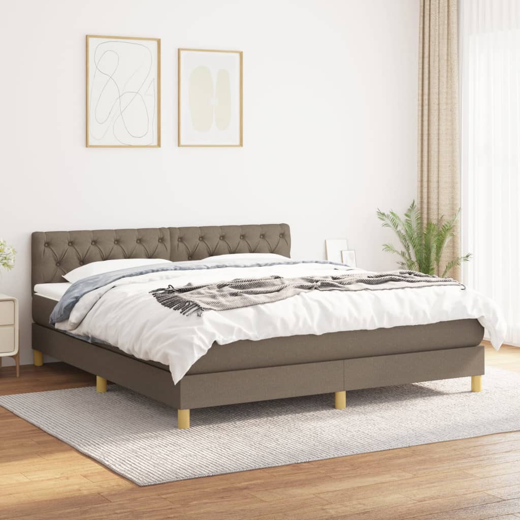 vidaXL Posteľný rám boxspring s matracom sivohned 160x200 cm látka
