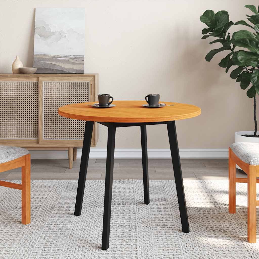 vidaXL Stolová doska okrúhla voskovohnedá Ø80x2,5 cm borovicový masív