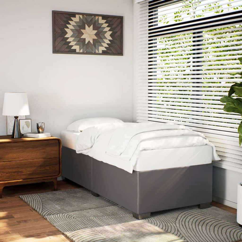 vidaXL Posteľný rám sivá 100x200 cm umelá koža