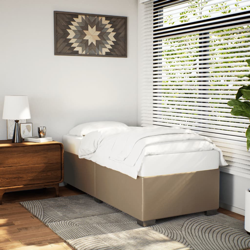 vidaXL Posteľný rám kapučínový 100x200 cm umelá koža