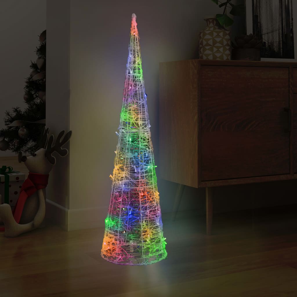 vidaXL Akrylové dekoratívne pyramídové LED svetlo kužeľ farebné 120 cm