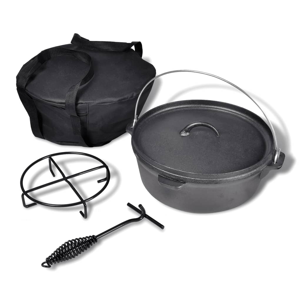 vidaXL Liatinový hrniec Dutch Oven 5,6 L s príslušenstvom