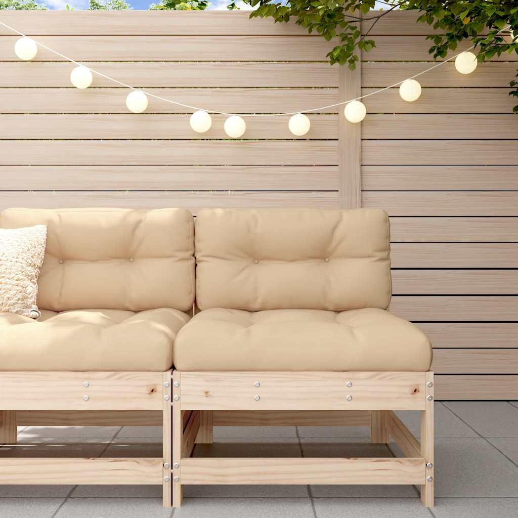 vidaXL Stredová pohovka s podložkami borovicový masív