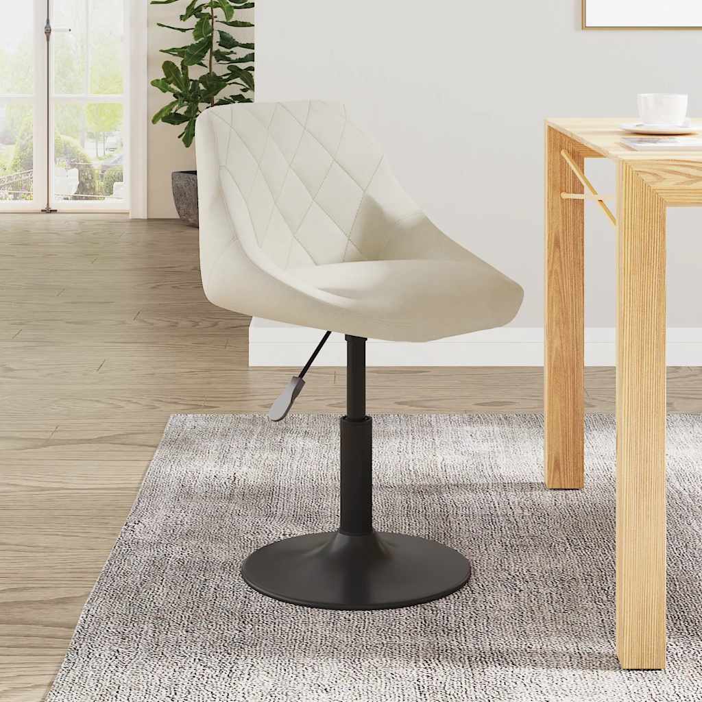 vidaXL Barová stolička krémová zamatová