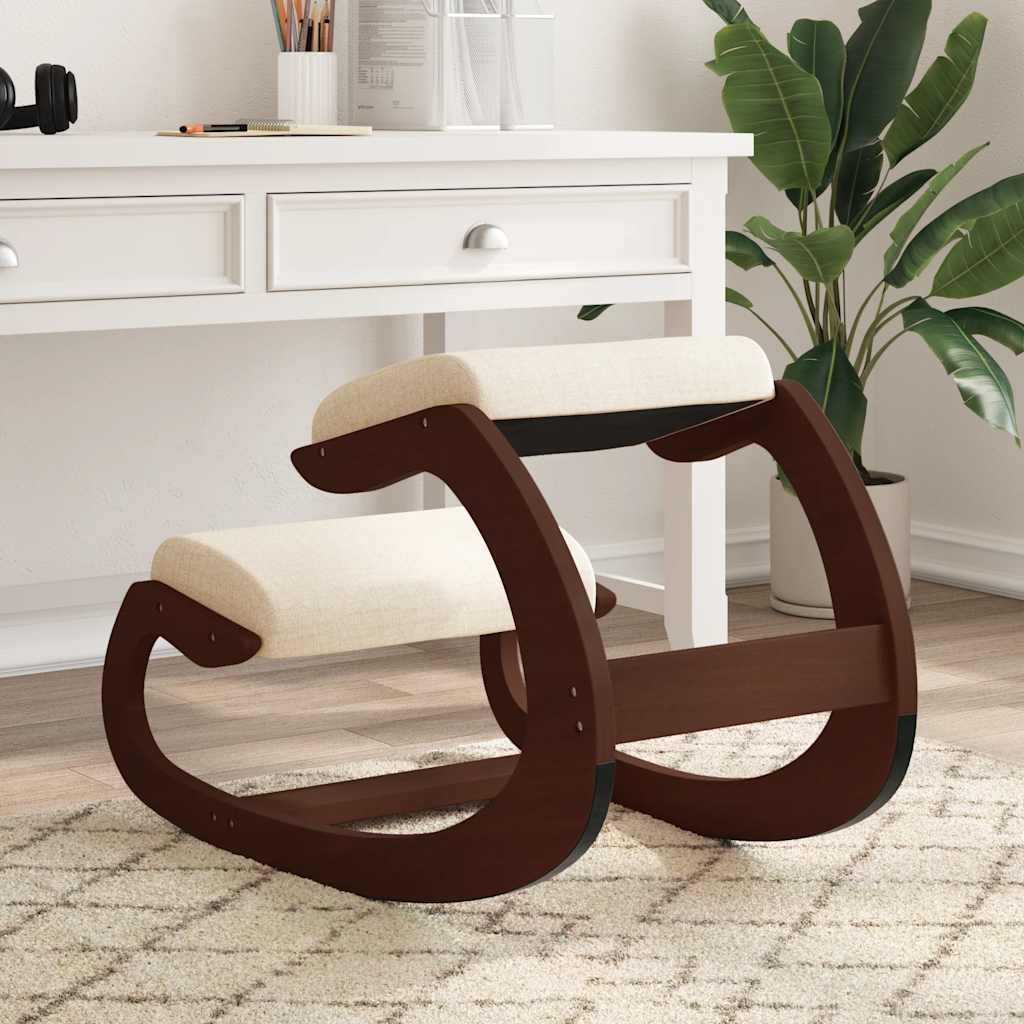 vidaXL Stolička na kľačanie krémová 55x84x55 cm brezová preglejka