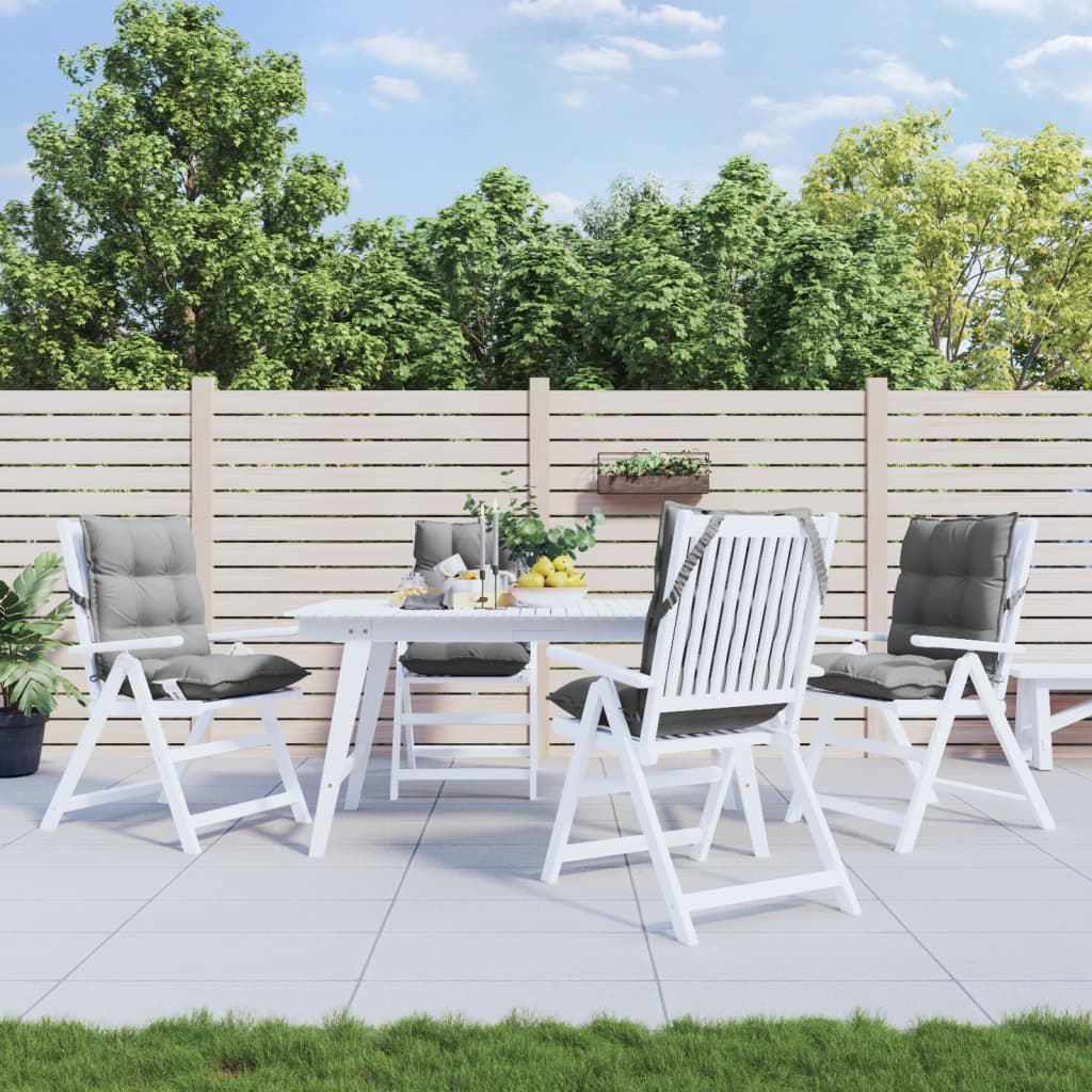 vidaXL Podložky na stoličky nízke operadlo 4 ks sivé oxfordská látka