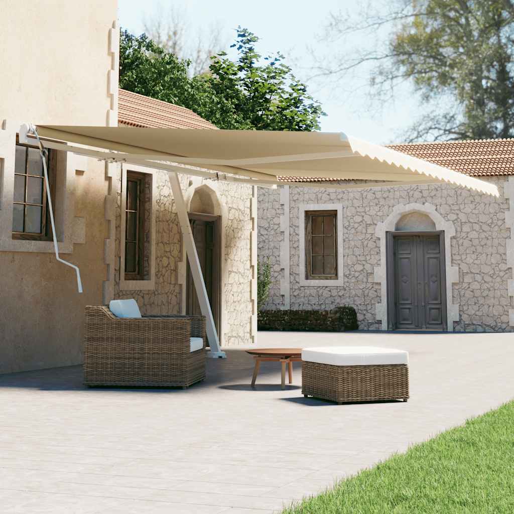 vidaXL Samostatne stojaca ručne zaťahovacia markíza 600x300 cm krémová