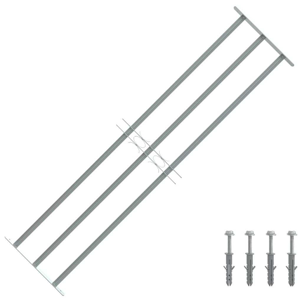 vidaXL Nastaviteľná bezpečnostná okenná mreža s 3 priečkami 1000-1500 mm