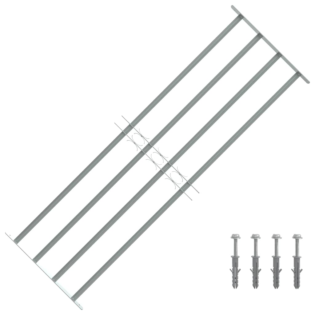 vidaXL Nastaviteľná bezpečnostná okenná mreža so 4 priečkami 1000-1500 mm
