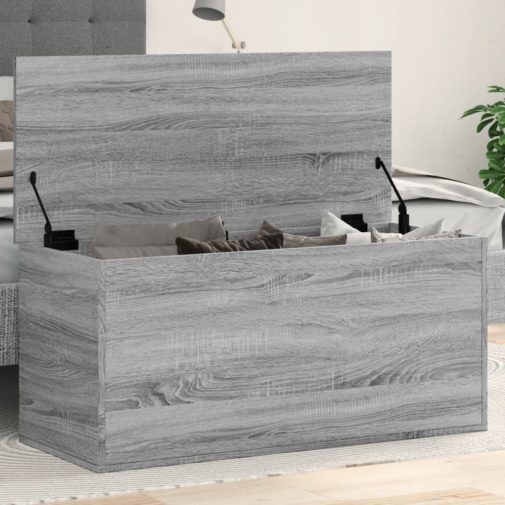 vidaXL Úložný box sivý sonoma 100x42x46 cm kompozitné drevo