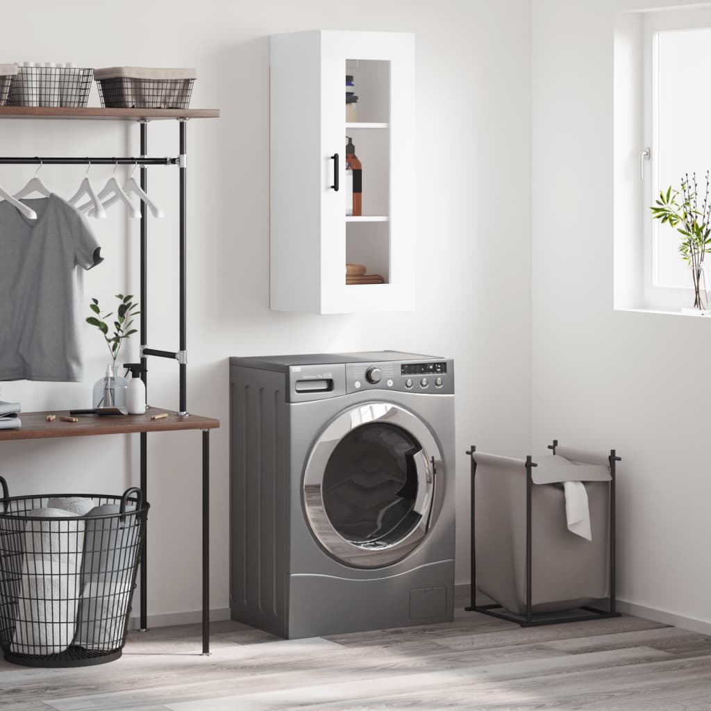 vidaXL Nástenná skrinka biela 34,5x34x90 cm