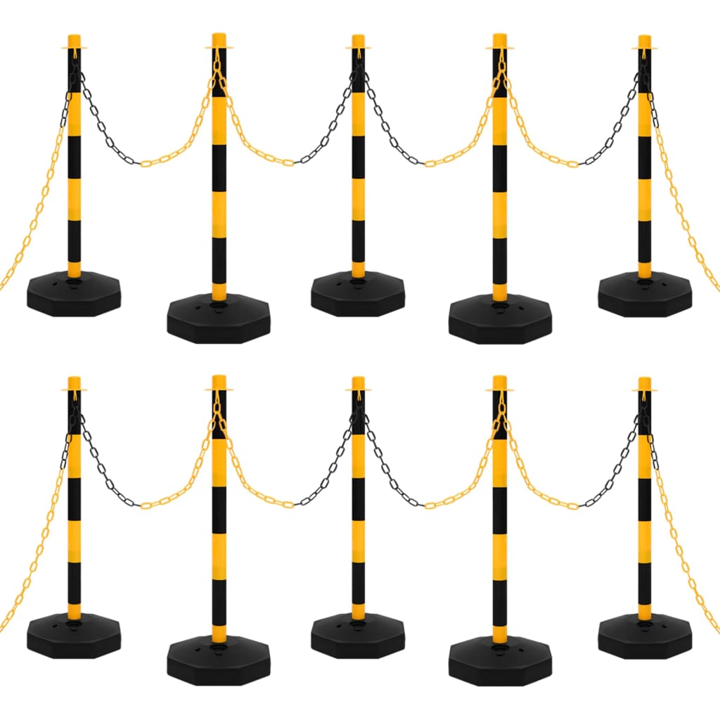 vidaXL Sada stĺpikov s 10 m plastovou reťazou