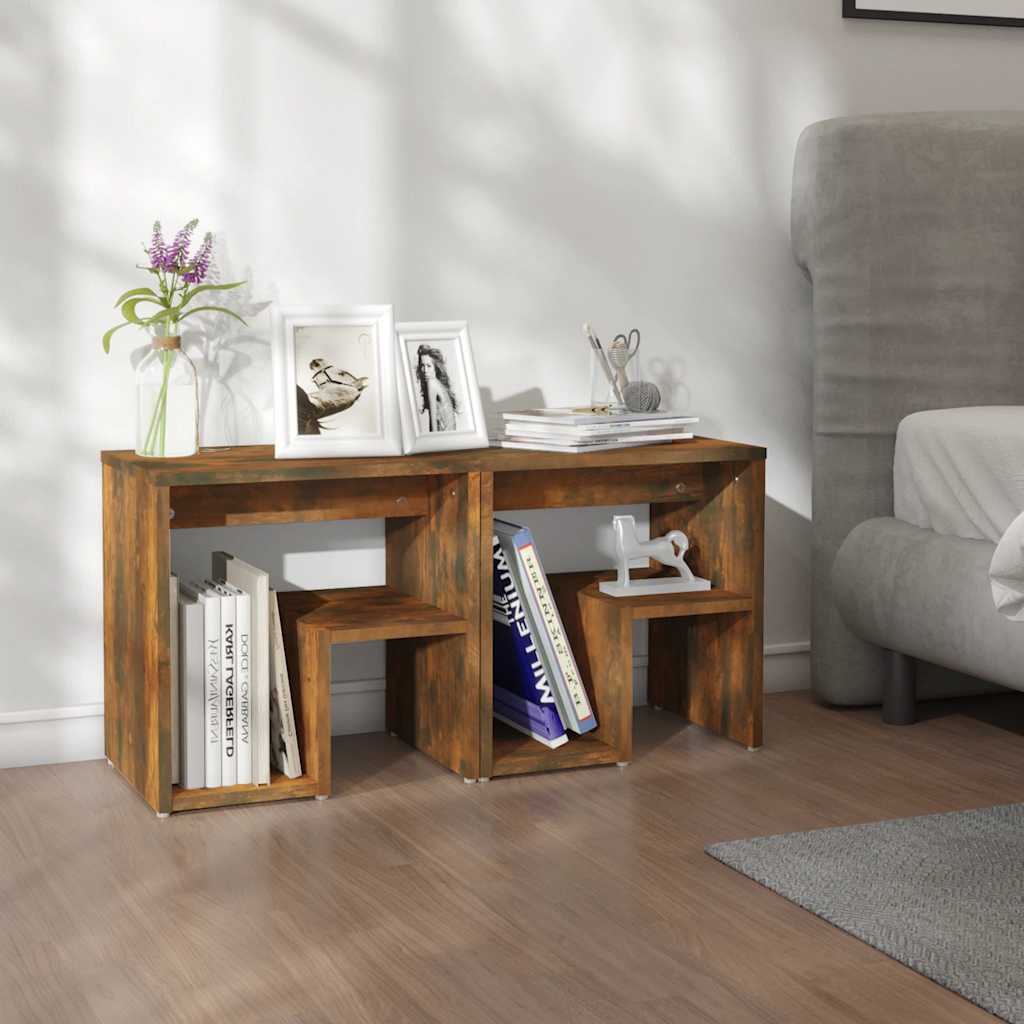 vidaXL Nočné stolíky 2 ks údený dub 40x30x40 cm spracované drevo