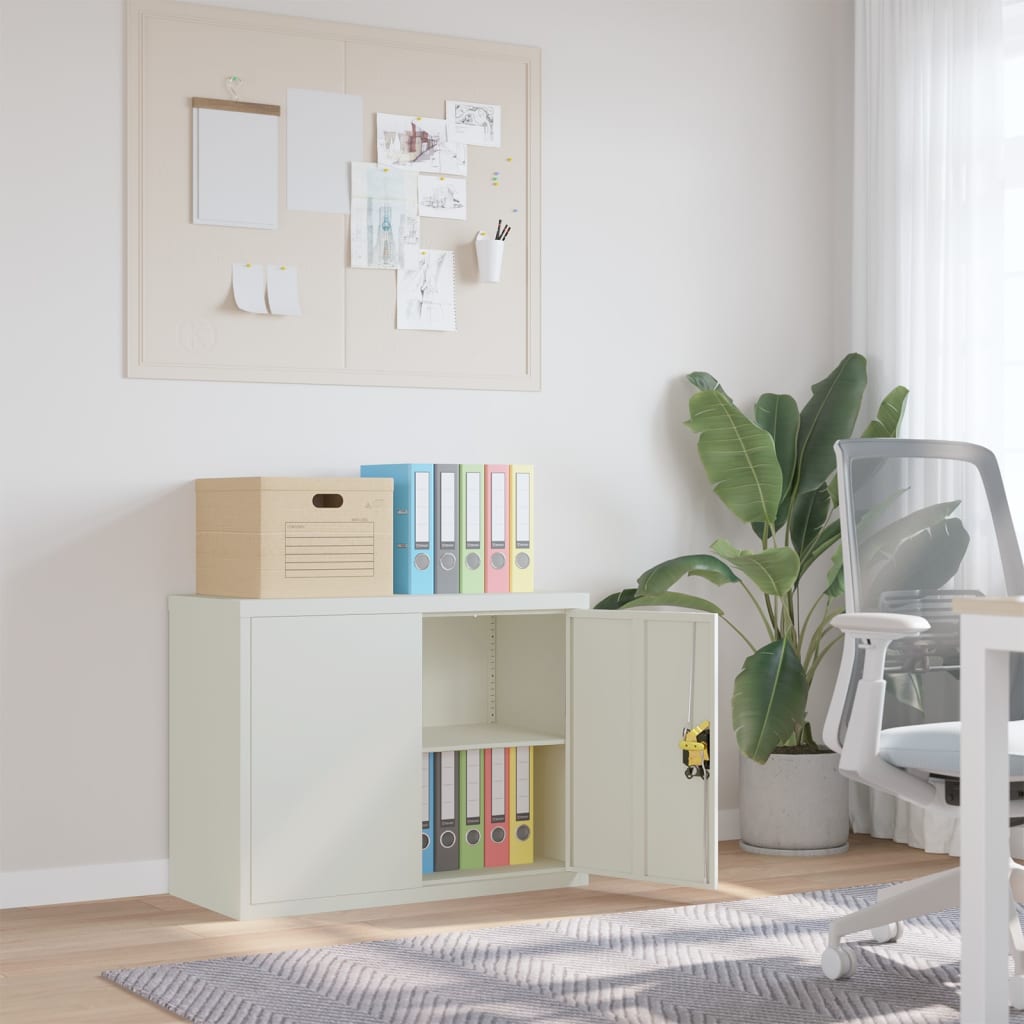 vidaXL Kartotéka bledosivá 90x40x70 cm oceľová