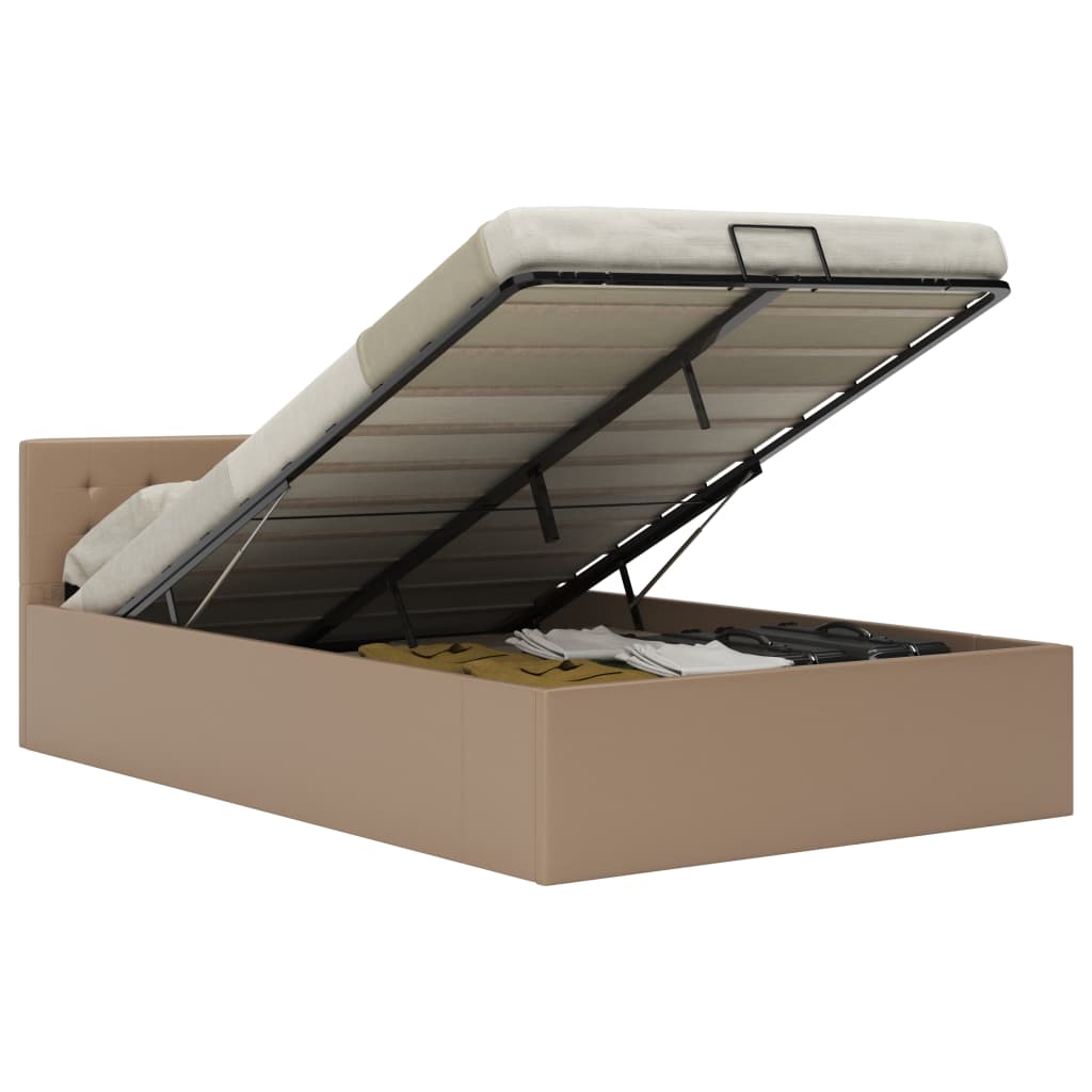 vidaXL Hydraulický posteľný rám+úložný priestor, umelá koža 140x200 cm