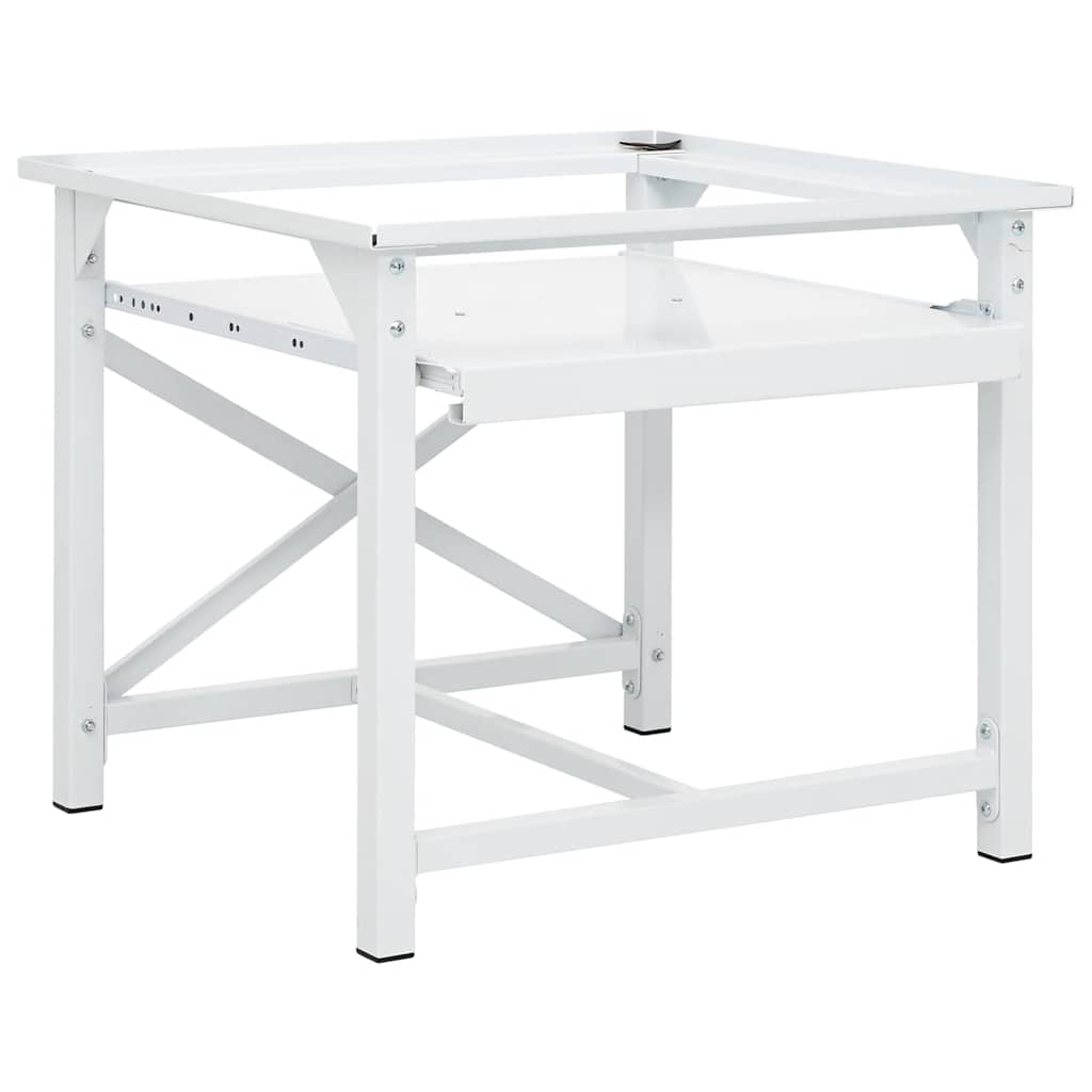 vidaXL Podstavec pod práčku s vysúvacou policou, biely