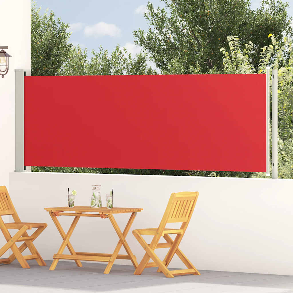 vidaXL Zaťahovacia bočná markíza na terasu 117x600 cm červená
