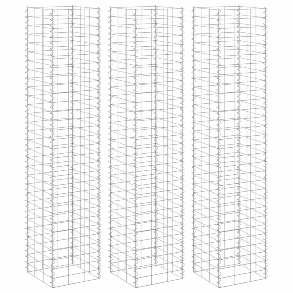 vidaXL Gabiónové vyvýšené záhony 3 ks 30x30x150 cm, železo