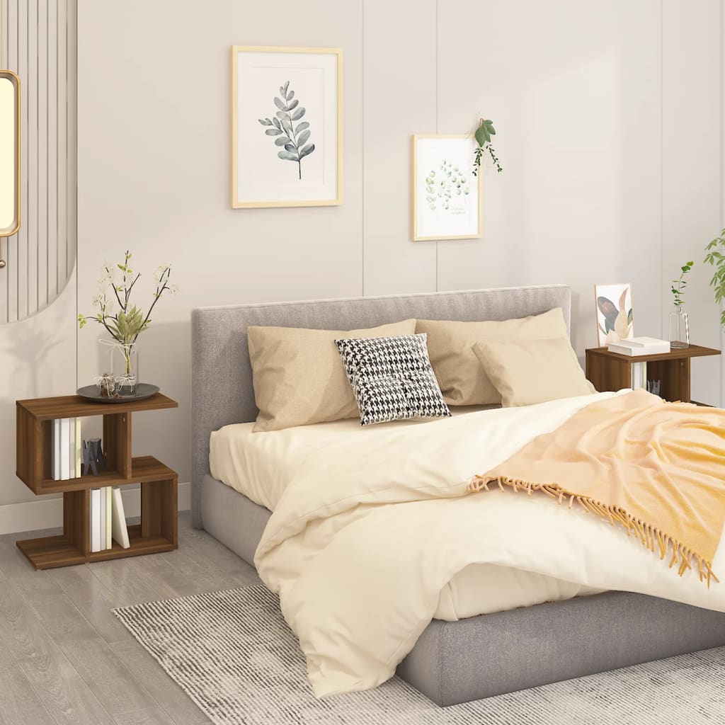vidaXL Nočné stolíky 2 ks hnedý dub 50x30x51,5 cm spracované drevo