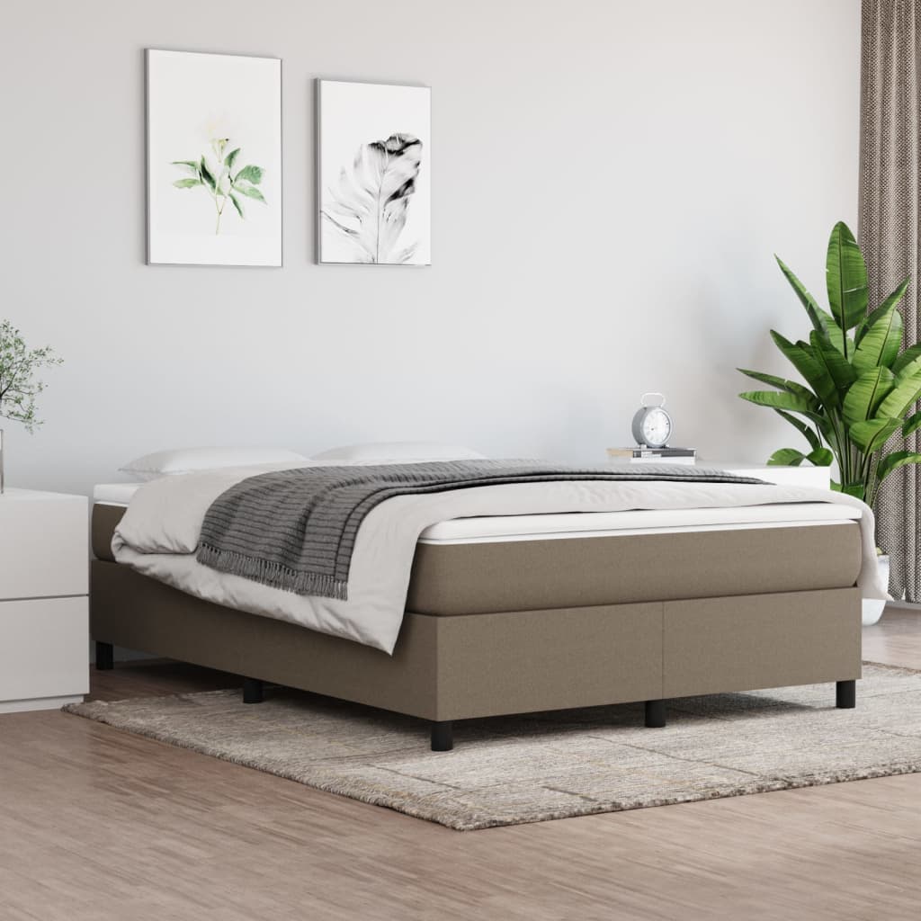 vidaXL Posteľný rám boxspring s matracom sivohned 140x200 cm látka