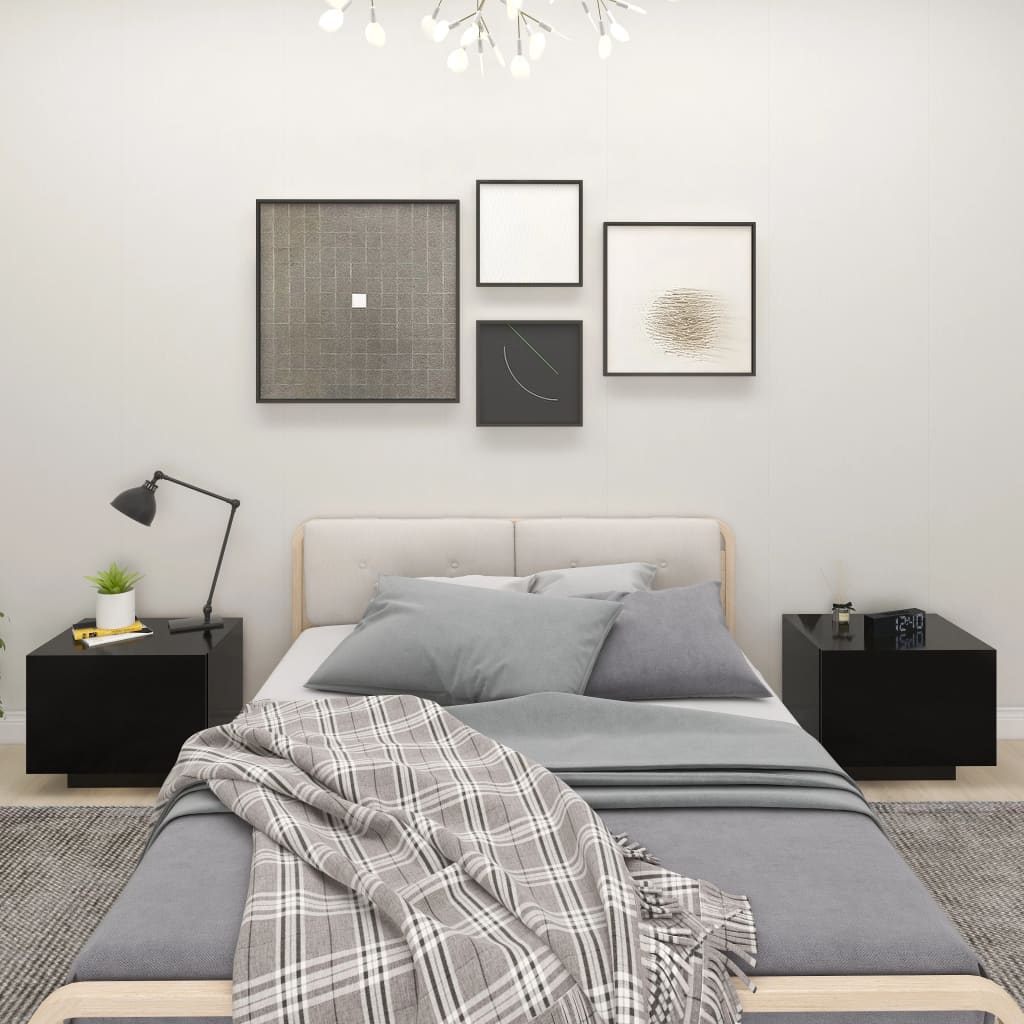 vidaXL Nočný stolík, čierny 100x35x40 cm, kompozitné drevo