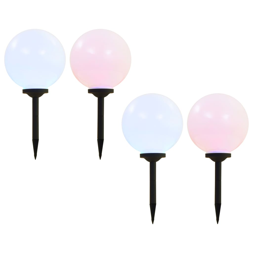 E-shop vidaXL Vonkajšie solárne lampy 4 ks 30 cm LED guľové RGB