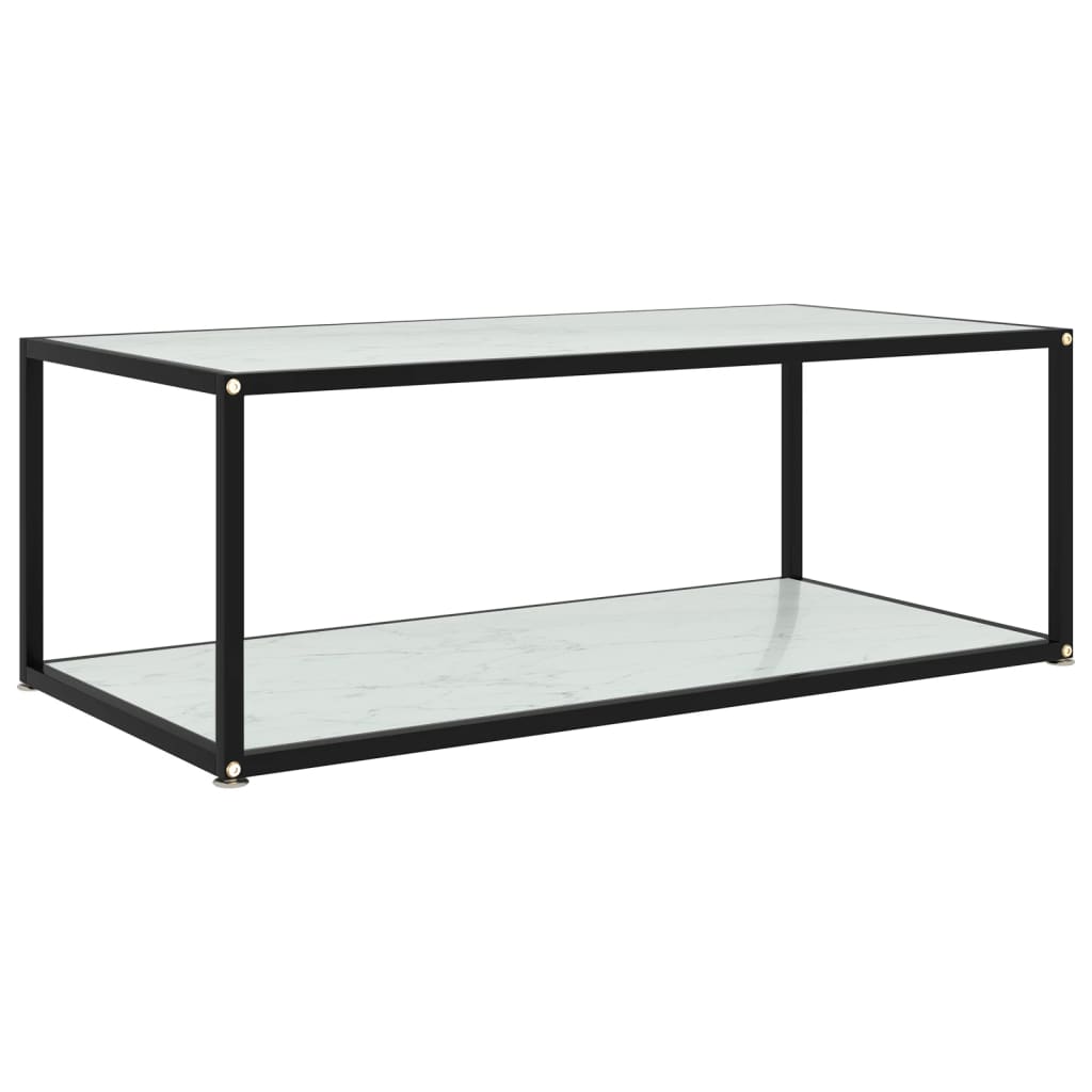 E-shop vidaXL Konferenčný stolík, biely 100x50x35 cm, tvrdené sklo