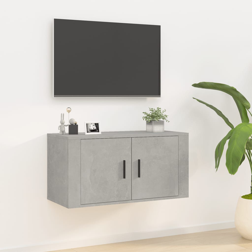 E-shop vidaXL Nástenná TV skrinka betónová 80x34,5x40 cm