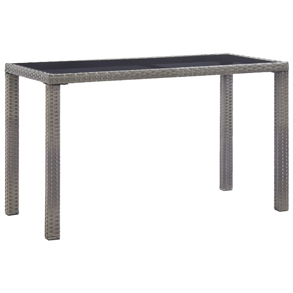 E-shop vidaXL Záhradný stôl antracitový 123x60x74 cm polyratanový