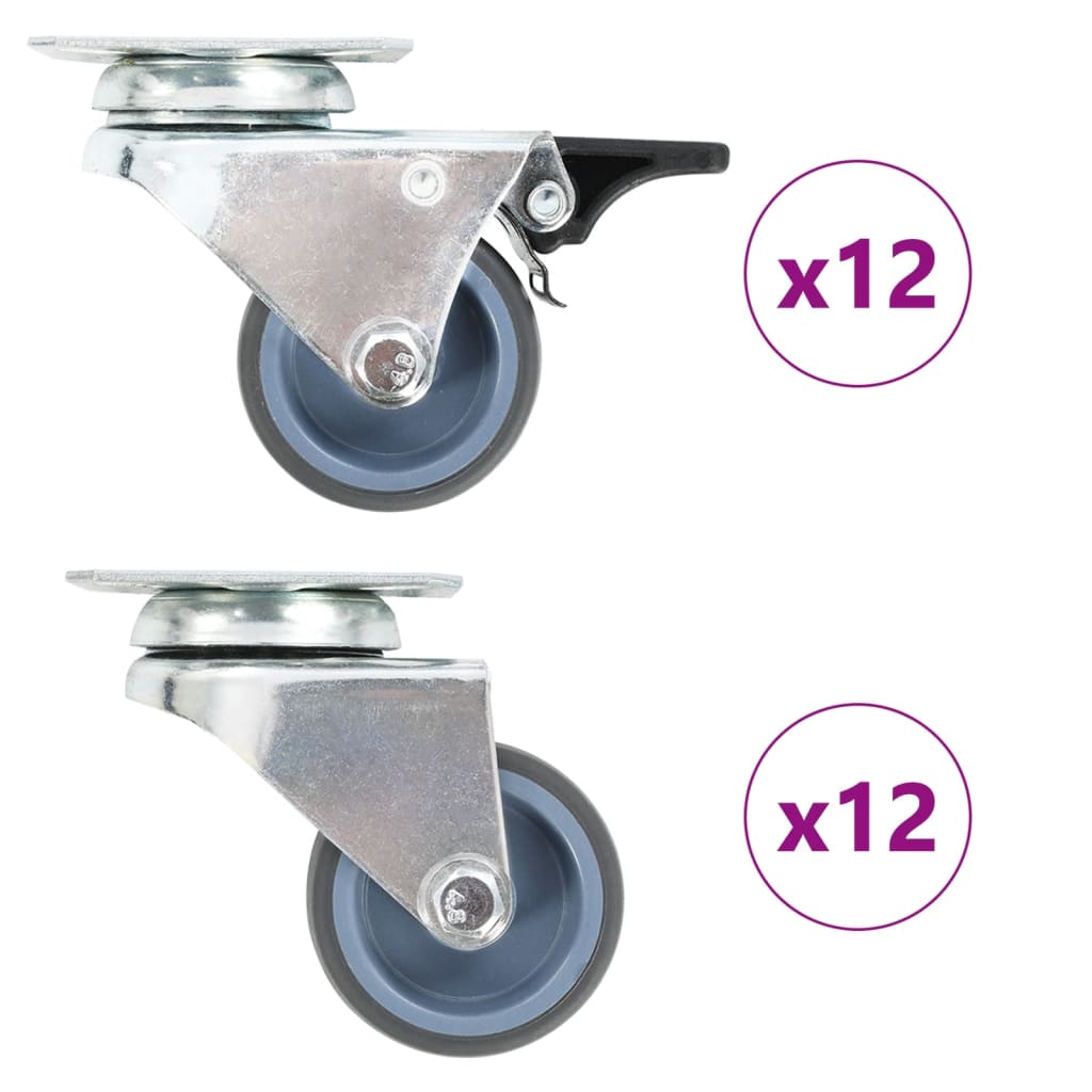 E-shop vidaXL Dvojité otočné kolieska 24 ks, 50 mm